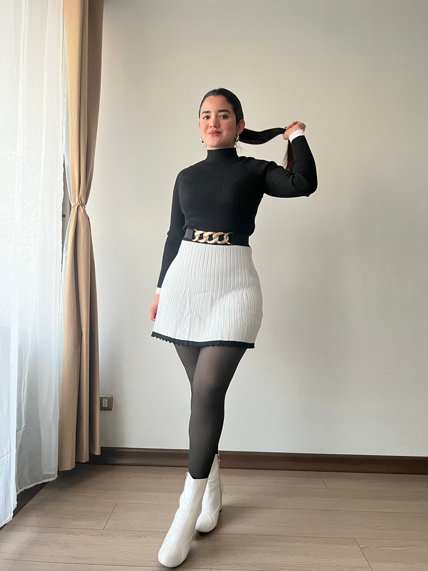 Vestido Angelina Blanco y Negro