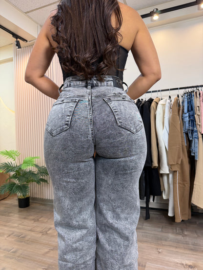 WIDE LEG JASPEADO GRIS