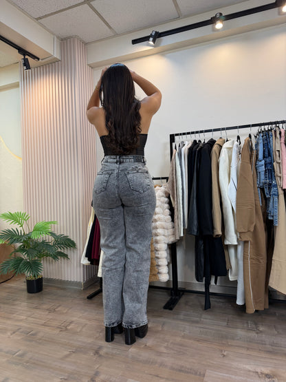 WIDE LEG JASPEADO GRIS